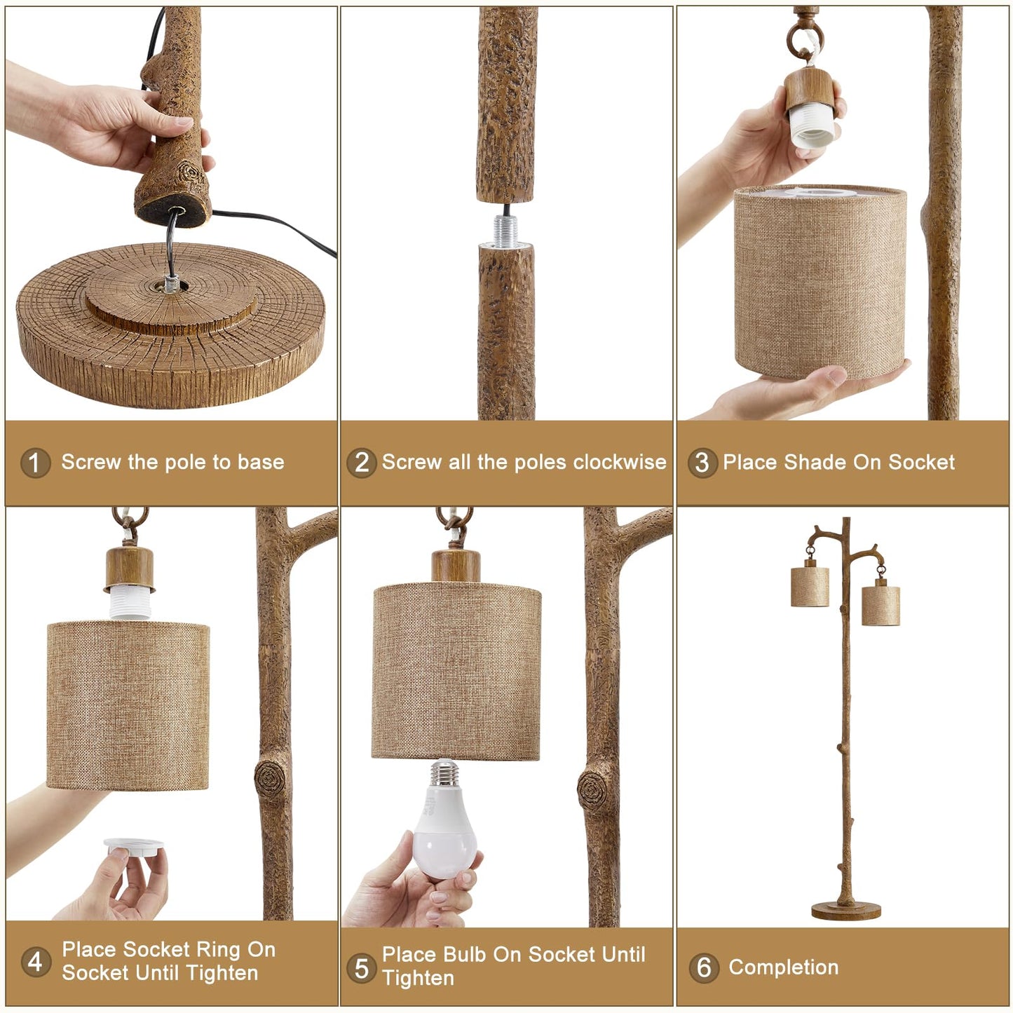 Rustic Floor Lamp for Living Room