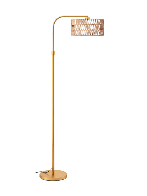 LumeVellum Woven Rattan Floor Lamp