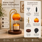 Adjustable candle warmer lamp with timer and dimmer, electric wax warmer for scented jar candles, flameless home fragrance and cozy home décor