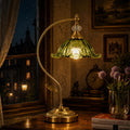 Vintage Emerald Glass Table Lamp