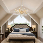 Modern 10-Light Chrome Crystal Chandelier for Dining Room, Luxury Large Pendant Ceiling Light Fixture for Living Room, Bedroom, Foyer & Entryway