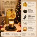 gold and red black candle warmer lamp with timer and dimmer, electric wax warmer for scented jar candles, flameless home fragrance and cozy home décor
